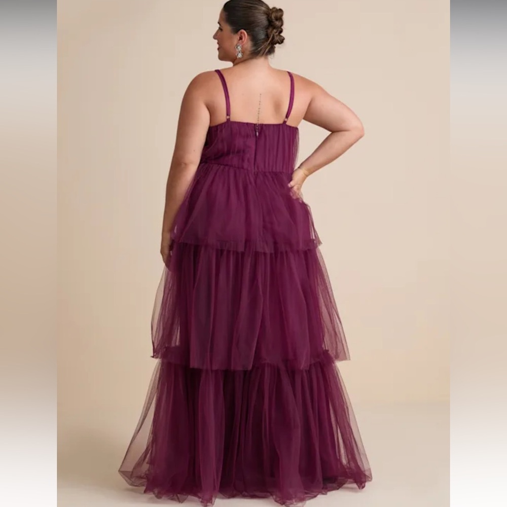 Lulu's Unforgettable Poise Plum Purple Tulle Bustier Tiered Dress - Picture 2 of 6
